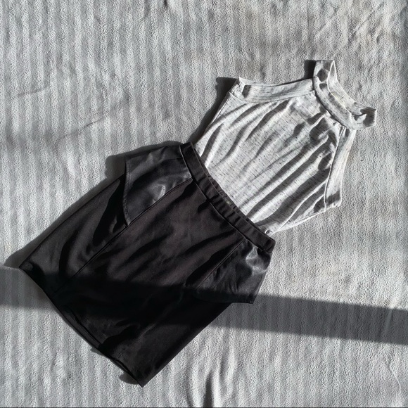 Ribbed grey highneck bodysuit - Picture 1 of 4